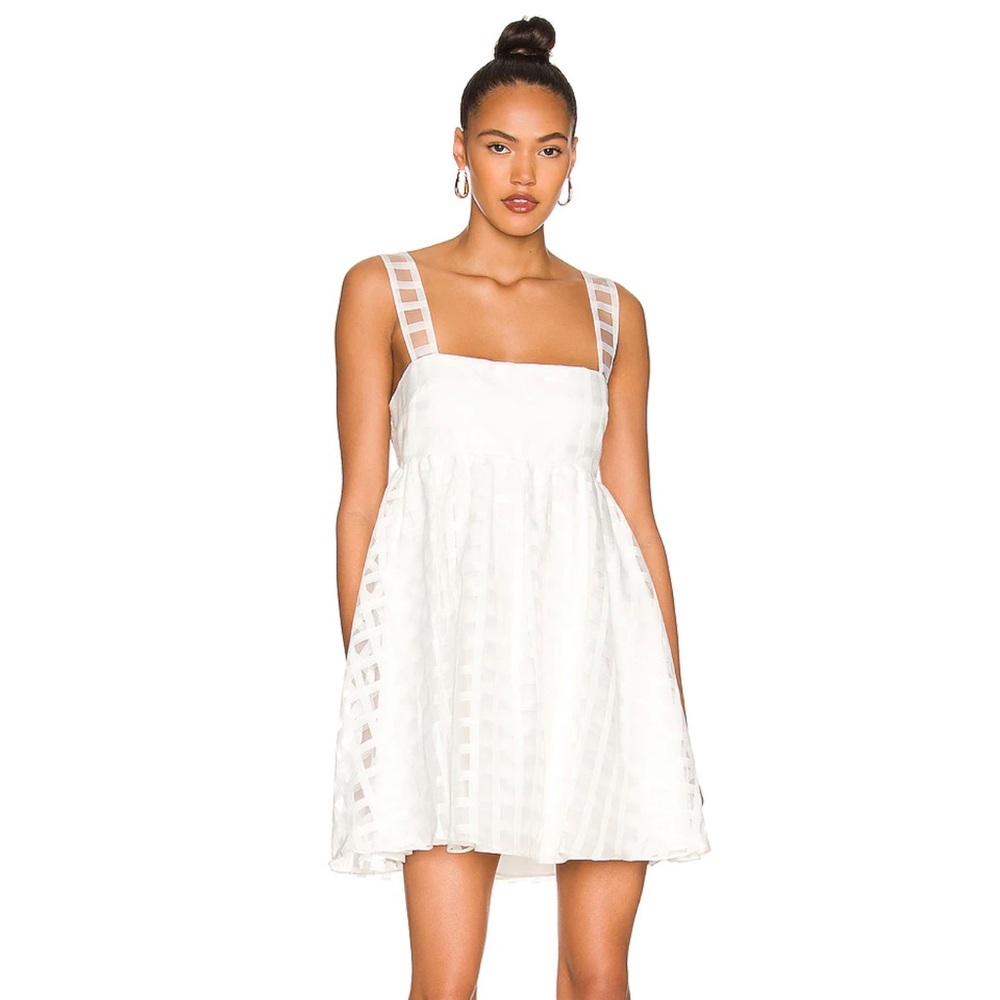 Amanda Uprichard White Check Dress NWOT